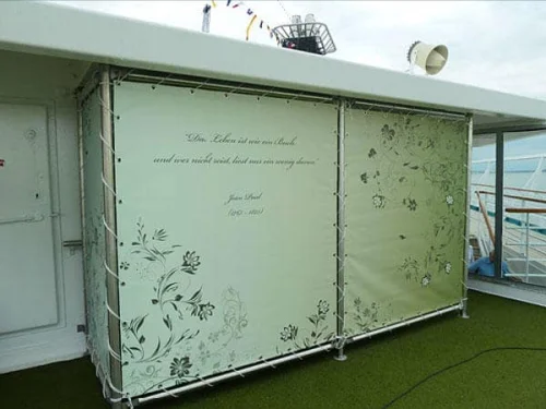 Balkonbespannung als Sichschutz Maßanfertigung 